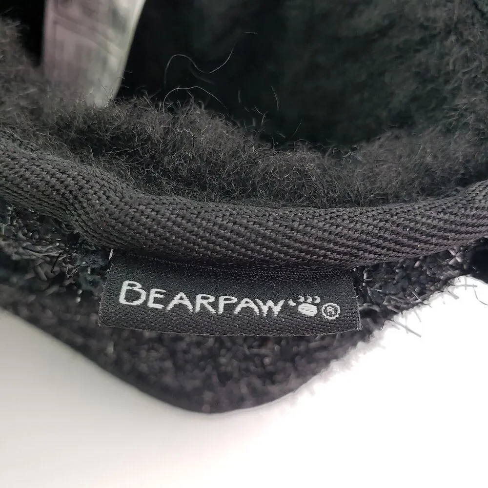 BearPaw Shalini Youth Girls Size 13 Black Sparkle Wool Blend Winter Low Boots